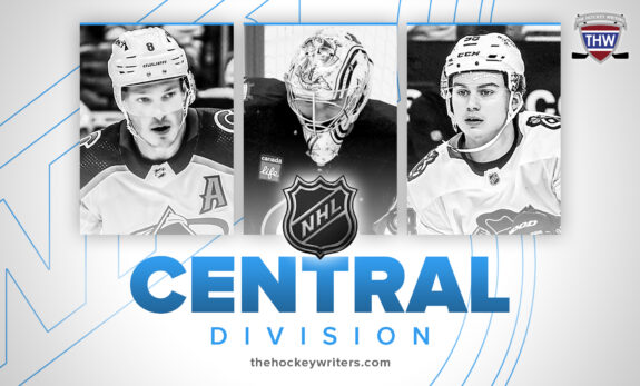 Central Division Cale Makar, Connor Hellebuyck, Connor Bedard